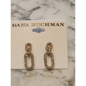Dana Buchman Gold-Tone Rhinestone Link Drop Earrings